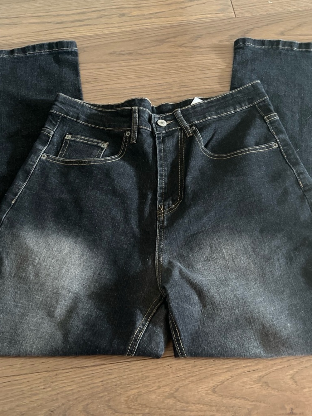 Dark Wash Black Jeans - Classic Straight Fit